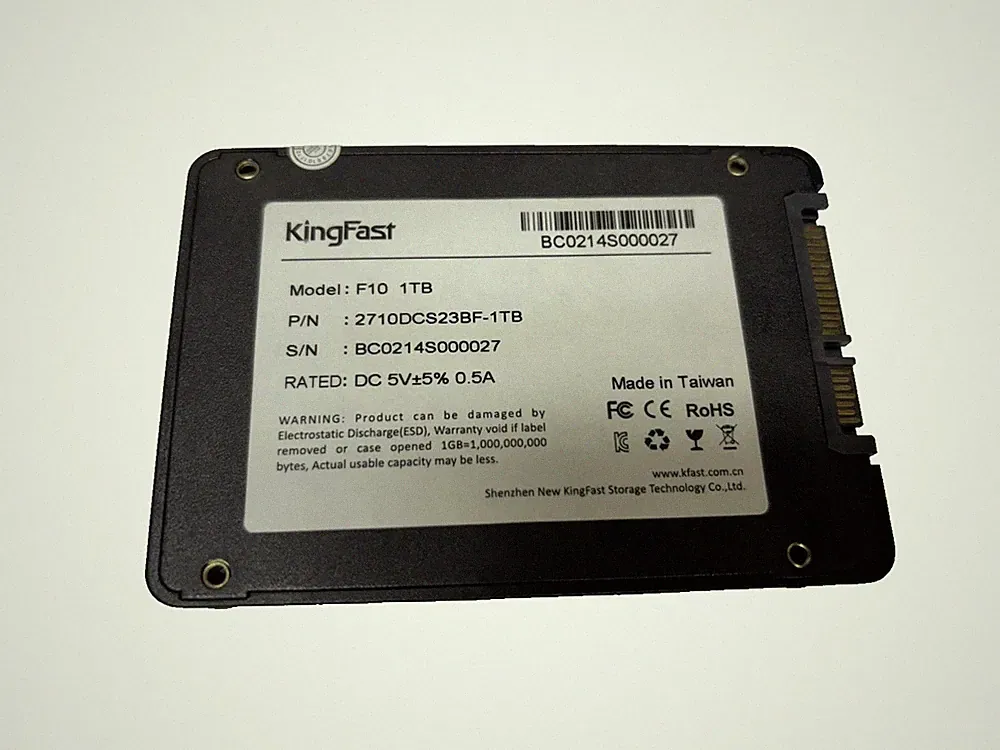 1TB 2.5" Internal SSD SATA 3 SATA III W/ SMART Info Kingfast F10 1TB