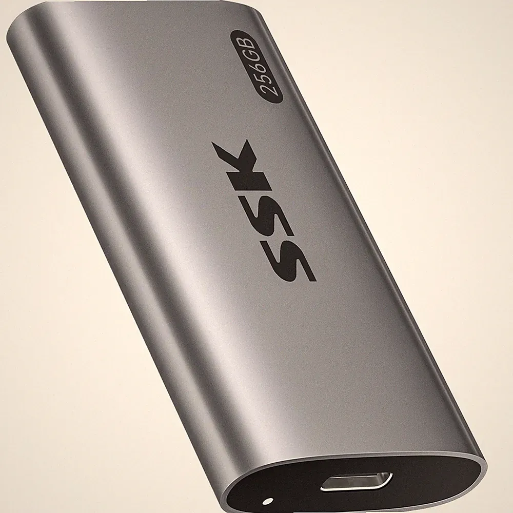 SSK 256GB SSD External Hard Drive, Portable Up to 256GB, Space Gray