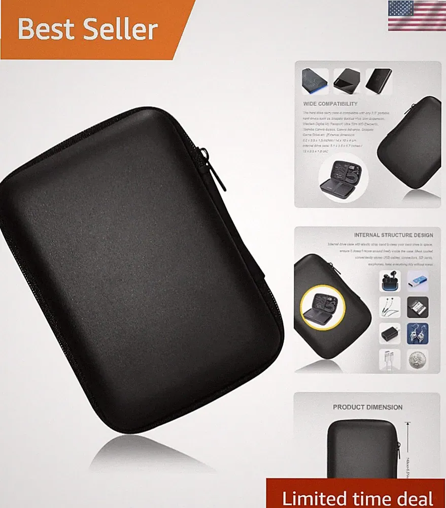 Universal 2.5'' Hard Drive Storage Case - Durable, Lightweight Travel Organizer